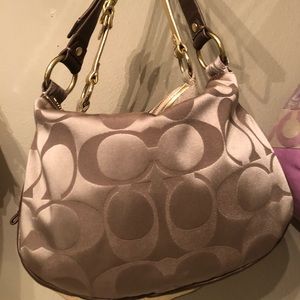 Coach purse brownish gold